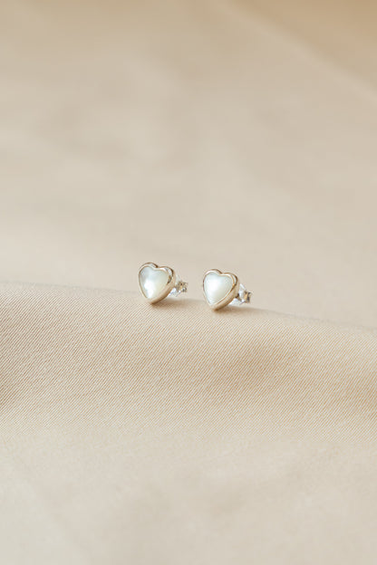 Pearl Heart Earrings