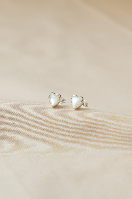 Pearl Heart Earrings