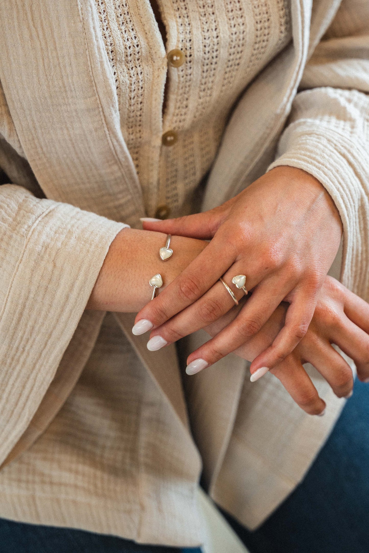 Pearl Heart Cuff