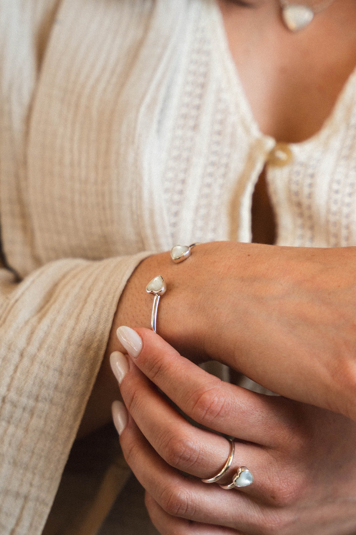 Pearl Heart Cuff