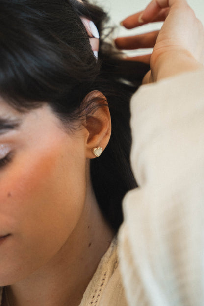 Pearl Heart Earrings