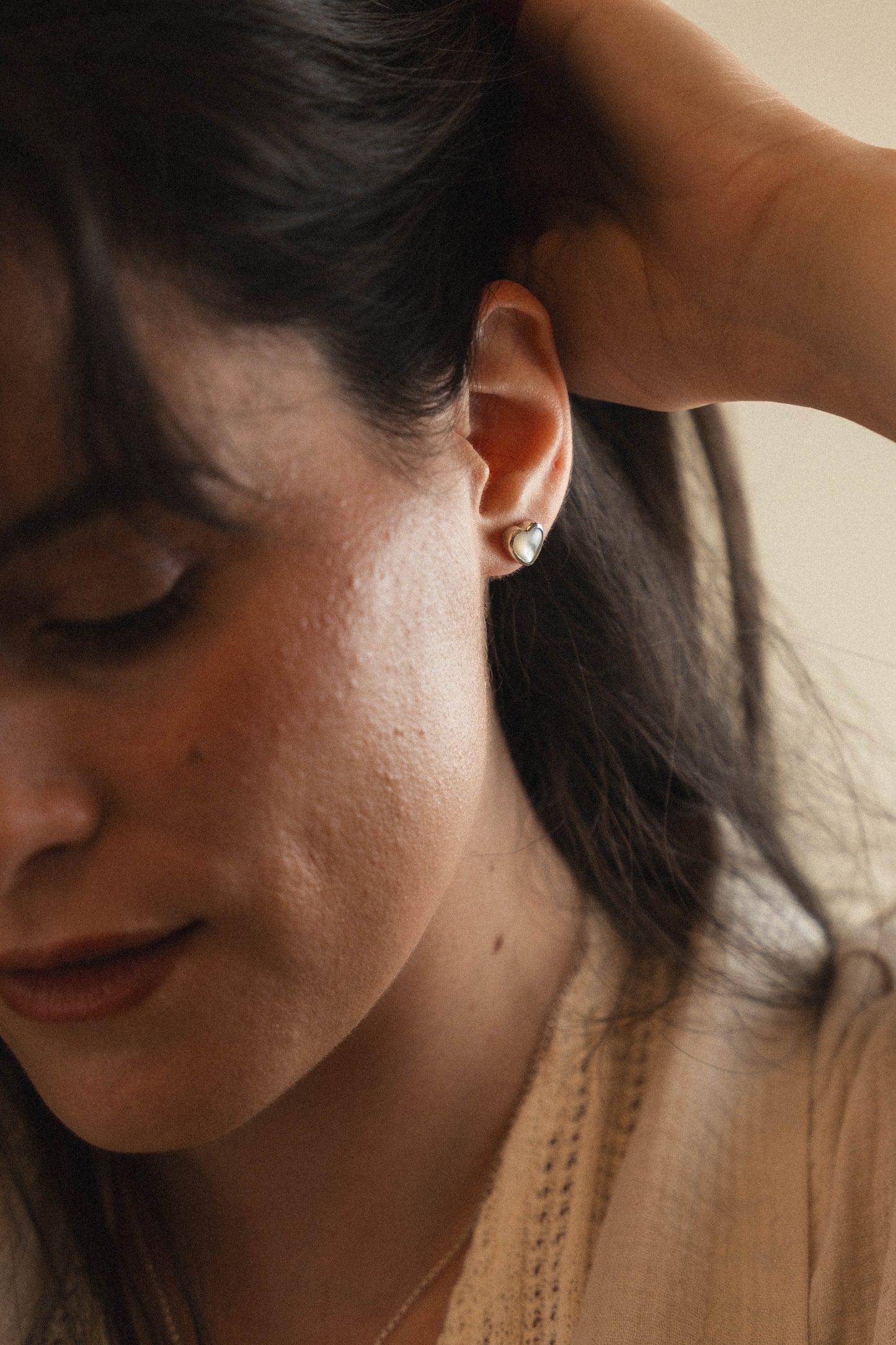 Pearl Heart Earrings