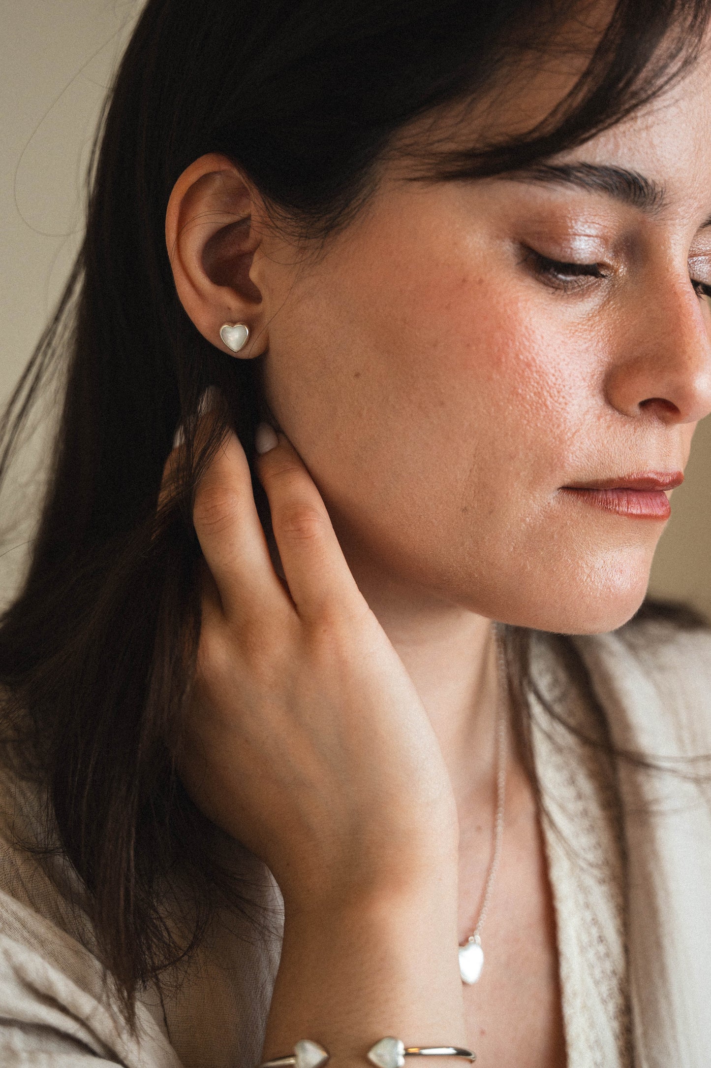 Pearl Heart Earrings